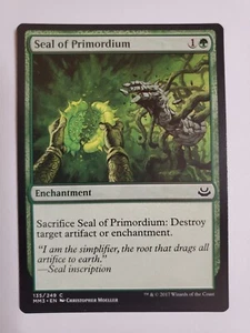 MTG Magic The Gathering Card Seal of Primordium Enchantment Green Modern Masters - Picture 1 of 2