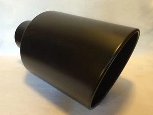 4" INLET 10" OUTLET 18" LONG FLAT BLACK DIESEL EXHAUST TIP DODGE - Bild 1 von 4
