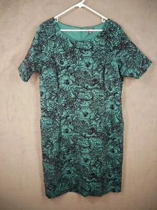 Lands End Dress Size 18W with Black Velvet Floral Pattern Heavy Fabric - Picture 1 of 9