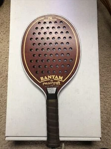 Vintage Bantam By  Marcraft Paddle Ball Racquet Large Cowhide Leather Wooden - Picture 1 of 6