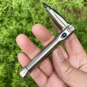 Titanium Alloy EDC Multi Tools For 1/4" Screwdriver Head Tail w/ Gyroscope Toy - Picture 1 of 17