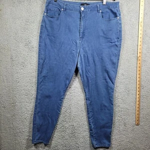 Forever 21 Womens Jeans Blue Denim Straight Leg Size 20 Cotton Stretch - Picture 1 of 7