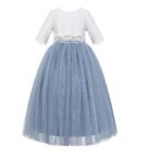 Floral Lace Flower Girl Dress Tulle Dress Junior Bridesmaid Dress Holiday Dress