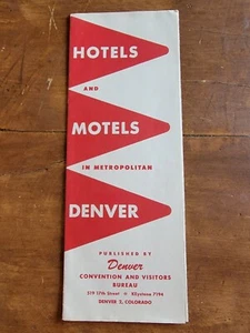 Folleto de viaje vintage de los años 50 de Hoteles y moteles en Denver Metropolitan, Colorado - Imagen 1 de 4