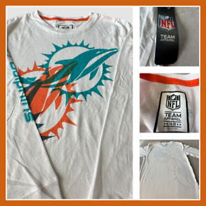 Miami Dolphins Youth Long Sleeve white Tee NFL Apparel NWT 18-20 XL