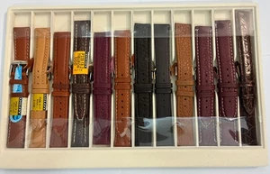 Lote 12 piezas correas de reloj de cuero 18 mm muy buena calidad surtidas marrón - Imagen 1 de 2
