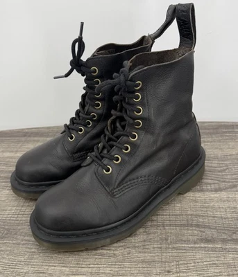 Botas de combate Doc Marten Pascal para mujer de cuero negro 8 ojos con cordones talla US 6 L Foto 1 de 4