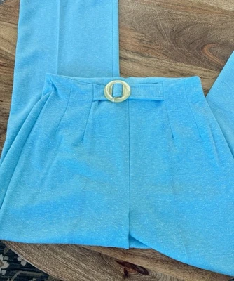 Vintage 70s Elastic Waist Wide Leg Jansen Slacks - Image 1 of 4