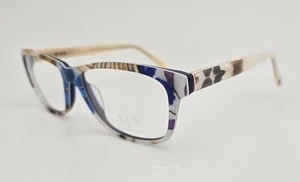 Coco Song Brille NEU CCS 102 Farbe 1 Blau Braun Weiß Größe 54 Eckig - Bild 1 von 6