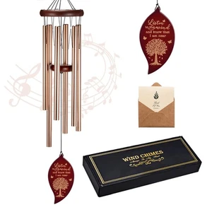 Memorial Wind Chimes with Engraved Tree of Life, 32" Sympathy Wind Chime for ... - Picture 1 of 7