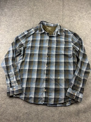 Horny Toad Button Down Flannel Shirt Men’s M Plaid Organic Cotton Outdoors SEE - Image 1 of 4