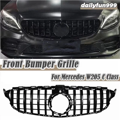 Front Hood Grill Grille For C Class W205 GT Panamericana C300 C250 C43 2019-2021 - Image 1 of 4