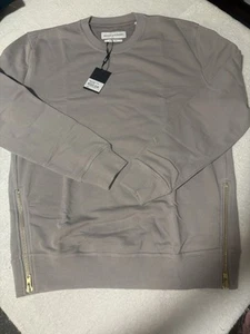 NWT Good Counsel Men’s Large Crewneck Sweater With Zippers Gray Sweatshirt - Picture 1 of 8