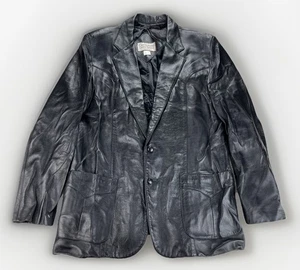 Chaqueta Blazer De Colección Continental Cuero Vaquero Occidental Cuero Negro Talla 48L EE. UU. - Imagen 1 de 12