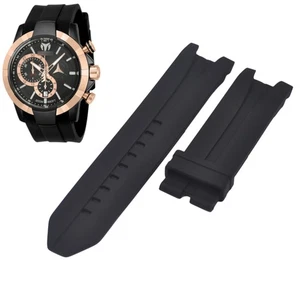 UF6 Collection TM-615014 24mm Black Rubber Strap For Technomarine - Picture 1 of 7