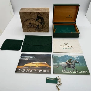 Caja de reloj Rolex Datejust genuina vintage Sea horse 10.00.1 folleto caja blanda etiqueta - Imagen 1 de 14