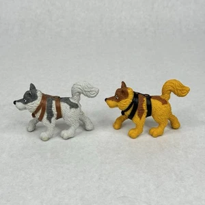 GI Joe Dogs Husky Rescue Action Figure Brown Black Harness & White Gray Lot of 2 - Picture 1 of 5