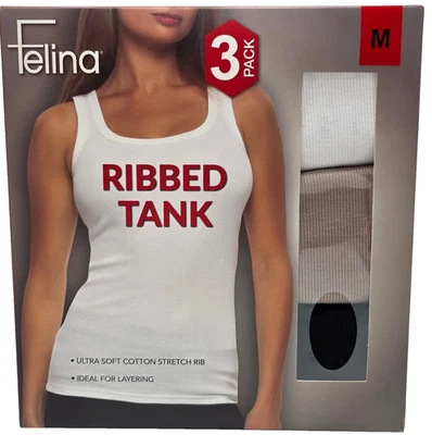 Felina Women's 3 pack  Ribbed Tank  Top - Image 1 of 4