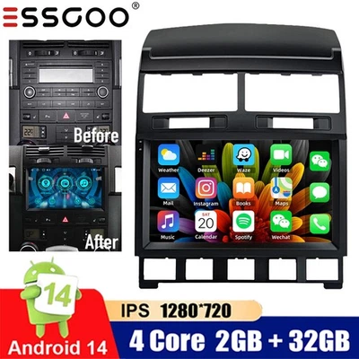 9" Android14 For VW Touareg 2003-2010 Car GPS Navi Carplay Stereo Radio BT 2+32G - Image 1 of 4