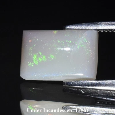 💎 1.39ct Rectangle Natural Color Flash Coober Pedy White Opal Australia Gem - Image 1 of 4