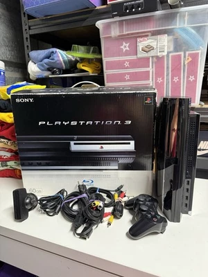 PlayStation 3 PS3 Fat Console CBEH1000 Backwards Compatible w/ Box Tested Works - Image 1 of 4