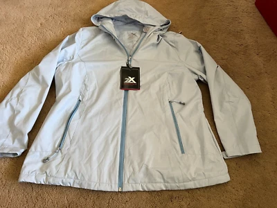 Chaqueta cortavientos con capucha ZeroXposur para mujer talla XL azul plata cielo - nueva con etiquetas Foto 1 de 4