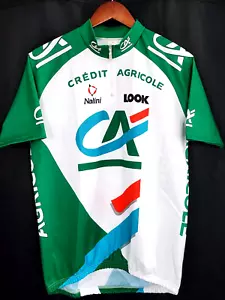 Nalini Men Cycling Jersey Credit Agricole Look 1/4 Zip Green White Size 4 - L - Picture 1 of 10