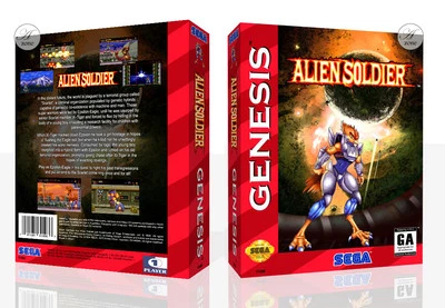 Alien Soldier Sega MegaDrive Genesis US EU Box Art Case Insert Cover