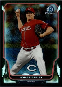 2014 Bowman Chrome Black Static Refractors #182 Homer Bailey 18/35 REDS - NM-MT - Picture 1 of 2