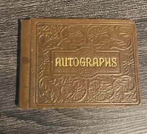 Antique Brown 1920s School Autograph Book Vintage Small - Picture 1 of 10