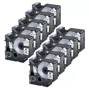 10PK Black on White 45803 Label Tape 19mm 3/4" for DYMO D1 LabelManager 450 420P - Picture 1 of 9