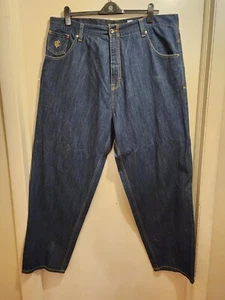 Rocawear Regular Mens Blue Denim Baggy Urban Hip Hop 44/32 Embroidered Y2K Jeans - Picture 1 of 11