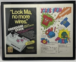 Vintage retro gaming & Nickelodeon Ad Wall Art Framed 11”x 14” - Picture 1 of 5