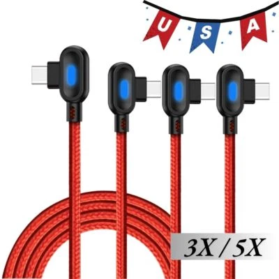 Universal 90° Degree Angle USB-C To Type C Cable 60W Fast Charging Cord Charger  - Image 1 of 4