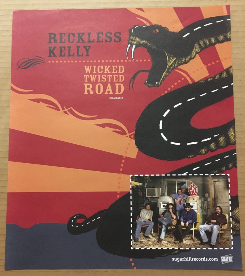 RECKLESS KELLY Rare 2005 PROMO POSTER for Wicked CD 12x14 NEVER DISPLAYED  USA - Image 1 of 1