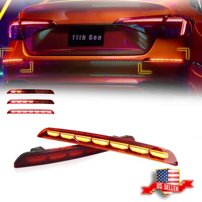 Luz de parachoques trasero LED reflector freno antiniebla luz de señal para Honda Civic Sedán 2022 Foto 1 de 4