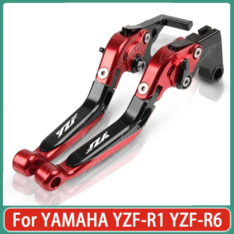 For YAMAHA YZF-R1 YZF-R6 Red CNC Folding Extending Brake Clutch Levers New - Image 1 of 1