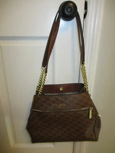 Karl Lagerfeld Paris vegan braune Schultertasche Doppelriemen KL Logo Neu - Bild 1 von 10