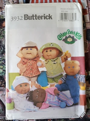 Butterick 3932 Cabbage Patch Baby Doll Clothes, for 12" & 16" Sculptured Dolls - Image 1 of 2