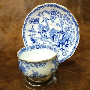 Royal Albert Crown Blue Willow Untertasse und Mini offene Zuckerdose Vintage 1930er - Bild 1 von 8