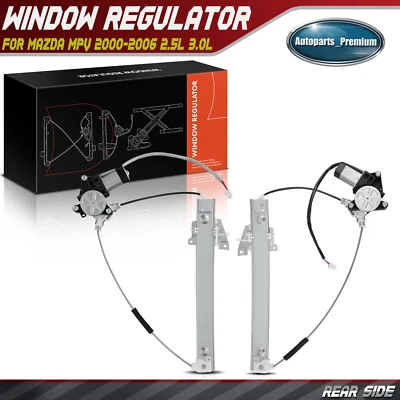 2x Regulador de ventana eléctrico con motor para Mazda MPV 00-06 conductor trasero y pasajero Foto 1 de 4