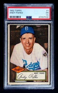 ANDY PAFKO 1952 TOPPS BASEBALL CARD #1 PSA 1.5 FAIR BROOKLYN DODGERS GREAT COLOR - Picture 1 of 2