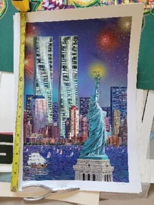 ALEXANDER CHEN MANHATTAN CELEBRATION WTC LIBERTY To 2250 GICLEE SIGNED - Picture 1 of 6