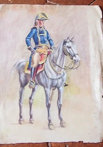 EMPIRE grand dessin original à la plume et aquarelle etude d'un GENERAL - Picture 1 of 1