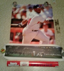 2 MN Twins MLB Posters 1996 KIRBY Puckett SALUTE TO YOU 8"x29" & Batting 23x35" - Picture 1 of 6