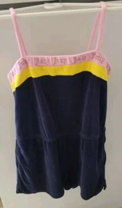 Juicy Couture black label Los Angeles jumsuit terry cloth navy blue multi L new - Picture 1 of 5