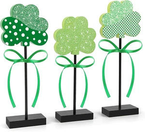 3 Pieces St. Patrick'S Day Tiered Tray Decor, St. Patrick'S Table Decor Shamrock - Picture 1 of 12