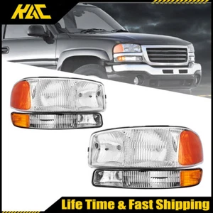 Headlights Assembly+Bumper Lamp For 2000-2006 GMC Yukon / Yukon XL Models Clear - Bild 1 von 12