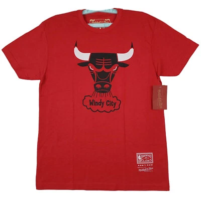 Chicago Bulls Mitchell & Ness NBA Medium Shirt Distressed Logo Red NWT - Image 1 of 4