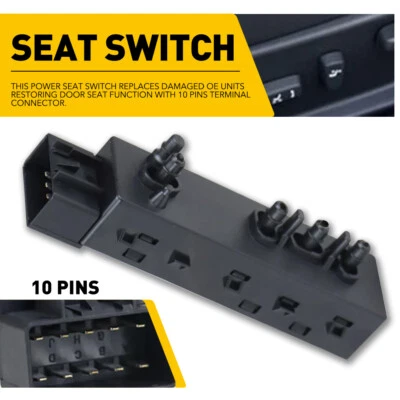 Interruptor de asiento eléctrico negro 87066JA03A H para Nissan Altima 2007-12 lado del conductor sedán Foto 1 de 4